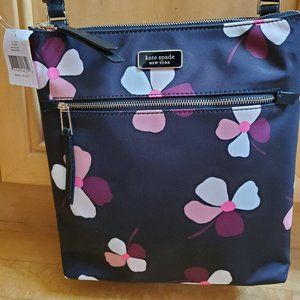Kate Spade Flat Crossbody Dusk Dawn Buds Nylon, Black/Multi